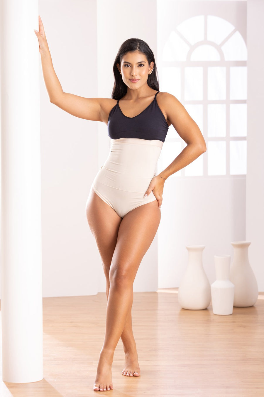 Body Moldeador Cinturilla Raf Over, ref. 225204, color beige, vista lateral