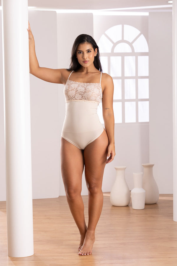 Body con Encaje Raf Over, ref. 225206, color beige