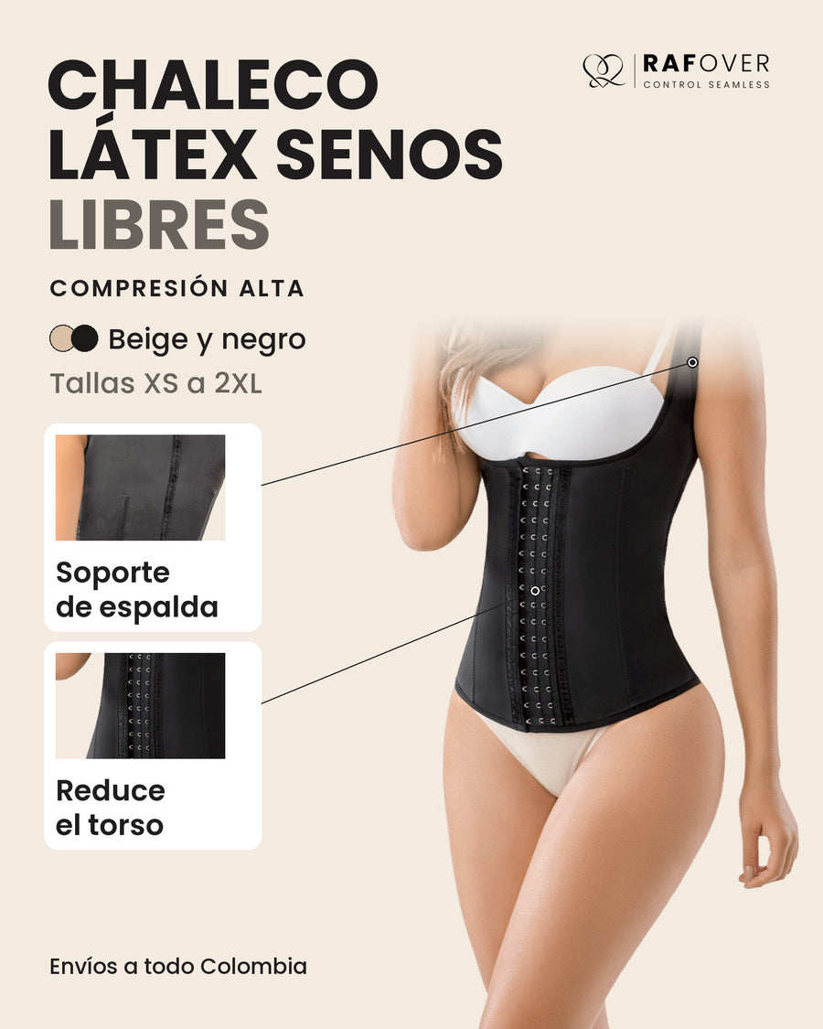 Chaleco Látex Senos Libres de Raf Over — beneficios y detalles